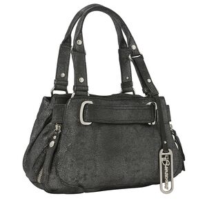 B. Makowsky Black Shimmer Leather Handbag